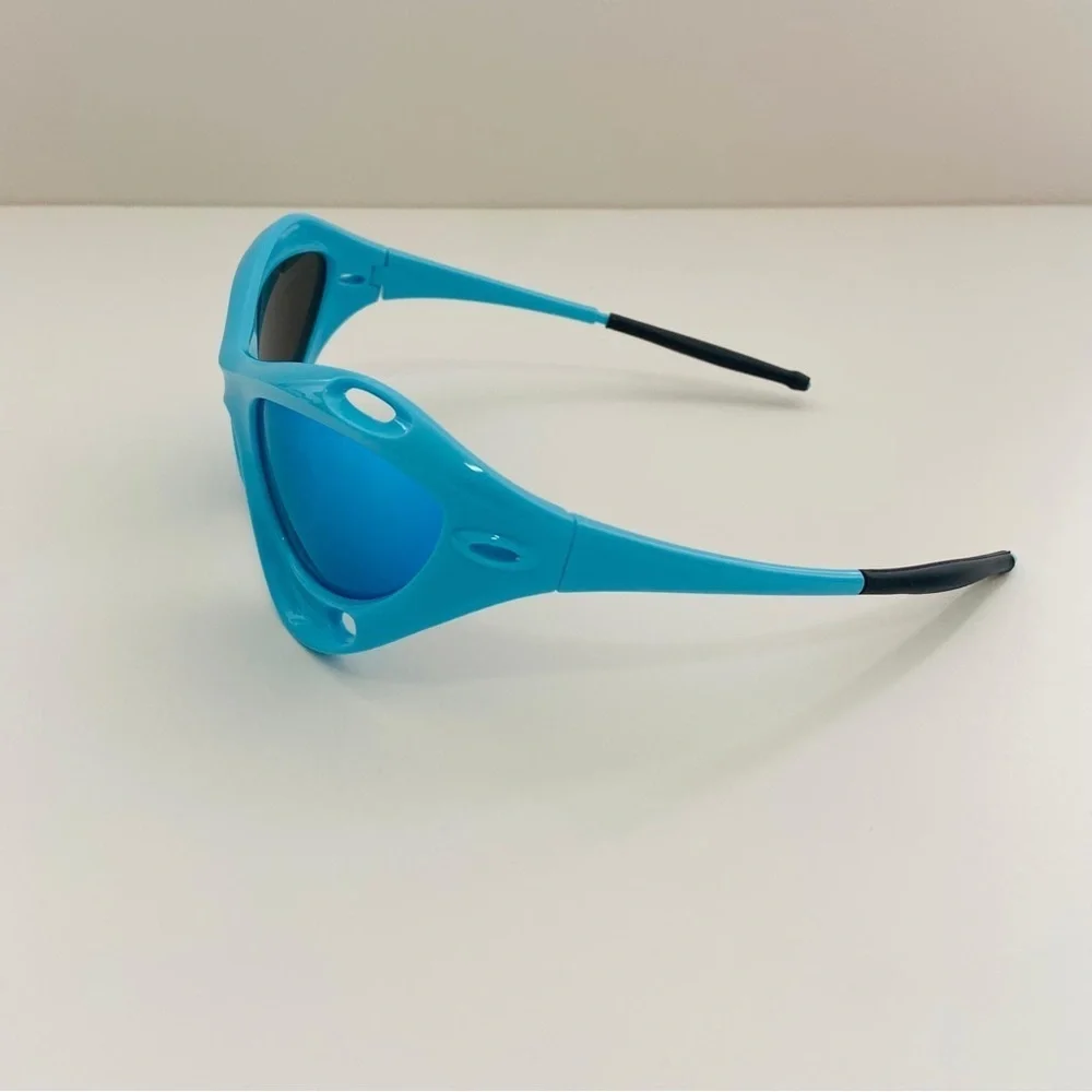 Steampunk chunky futuristic racing Running Fashion Sunglasses Glasses blue